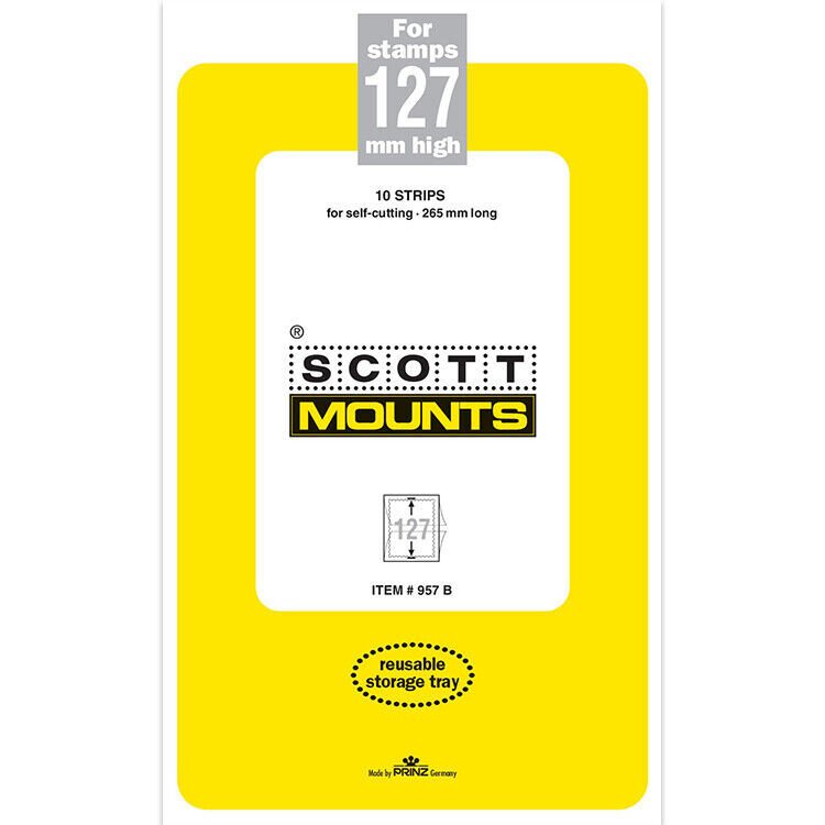 Scott/Prinz Pre-Cut Strips 265mm Long Stamp Mounts 265x127 #957 Black