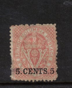 British Columbia #14 Used Fine Thin At Lower Left & Pulled Perfs At Left