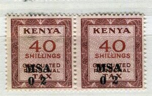 KENYA; 1963 early Revenue Tax issue used 40s. fine Pair