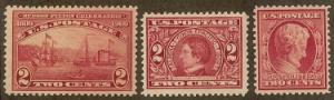 Scott 367, 370 & 372 Mint