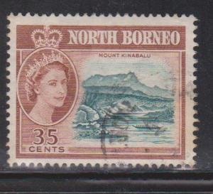 NORTH BORNEO Scott # 289 Used - QEII & Mount Kinabalu # 1