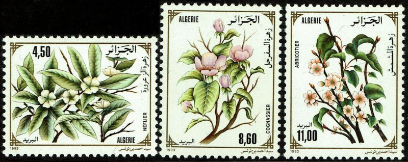 Algeria #979-81  MNH - Flowering Trees (1993)