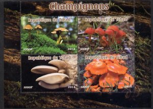 CHAD - 2014 - Fungi - Perf 4v Sheet #1 - M N H - Private Issue