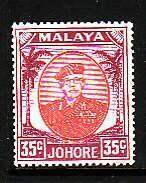 Malaya Johore-Sc#145- id8-unused NH 35c dk vio & rose red-1952-