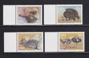 South West Africa 536-539 Set MNH Birds, Ostrich