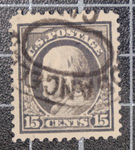 Scott 514 - 15 Cents Franklin - Used - Nice Stamp - SCV $1.40