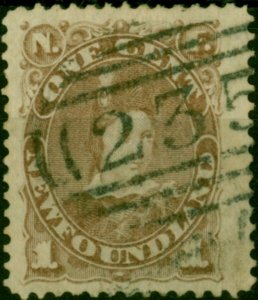 Newfoundland 1880 1c Dull Brown SG44a Fine Used