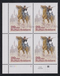 US 2818a 29c Buffalo Soldiers 2nd Impression Error Plt Block XF OG NH w/ PF Cert