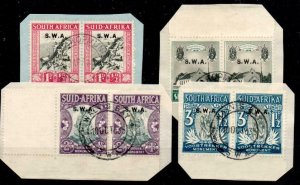 SOUTH WEST AFRICA SG92/5 1935-6 VOORTREKKER MEMORIAL FUND USED ON PIECE