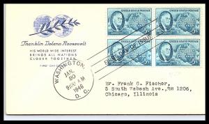 #933 Franklin D. Roosevelt FDR - House of Farnam  Cachet 