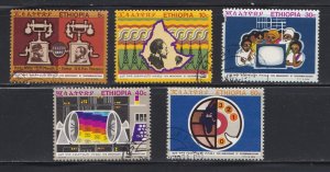 Ethiopia # 599-603, Telecommunications in Ethiopia 75th Anniv., Used, 1/3 Cat.