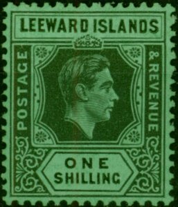 Leeward Islands 1942 1s Black-Emerald SG110b Fine & Fresh MM