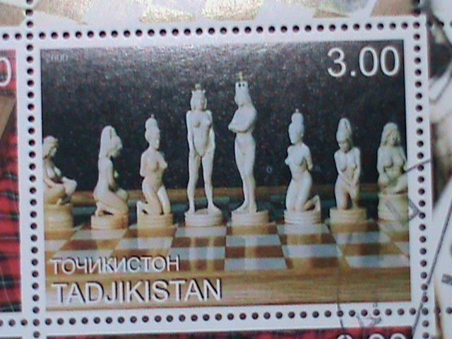 TAJIKISTAN STAMP-2000-WORLD FAMOUS CHESS CTO  FULL SHEET-VERY FINE