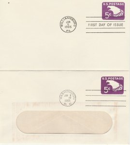 Scott# U550 Die 191 Watermark 49 4 US envelopes. Fluorescent paper FDC