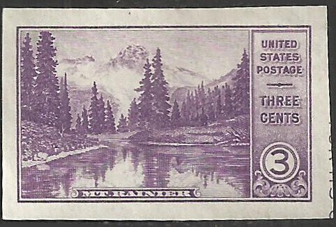 # 770a No Gum As Issued Deep Violet Mt. Rainier Mirror Lak...