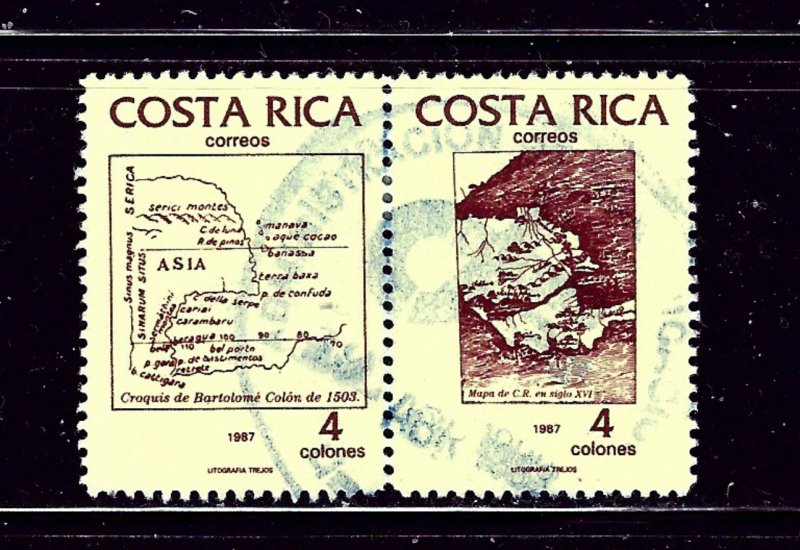 Costa Rica 394a Used 1987 Pair