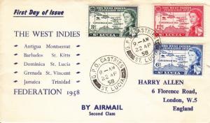 1958, FDC, Federation of West Indies to London, England (8089)