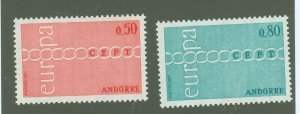 Andorra (French) #205-206  Single (Complete Set) (Europa)