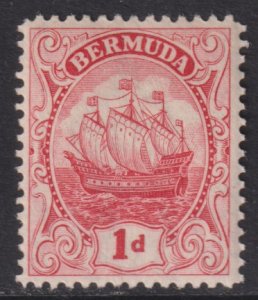 1928 Bermuda Caravel 1 pence issue Wmk 4 MLMH Sc# 83 Type III CV $17.00 Stk #2