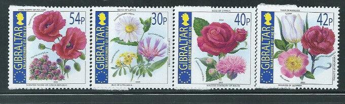 WD04/01/21-Gibraltar - 2003 - National Flowers - 4 Stamp Set Scott #946-9