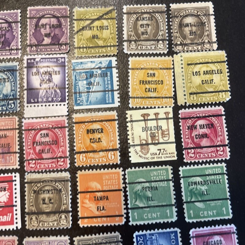 132 All Different Bureau Precancel Stamp Lot Many Different States And Towns 