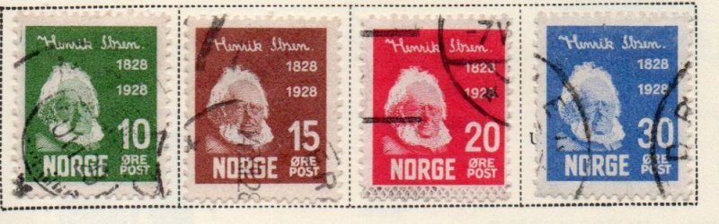 Norway Sc 132-35 1928 Ibsen stamp set used