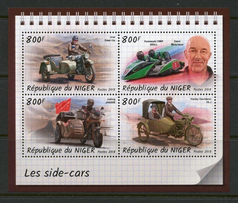 NIGER 2018 SIDE-CARS MOTORCYCLES  SHEET MINT NH