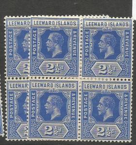 Leeward Islands SG 50-50a Block of 4 MOG (6clg)