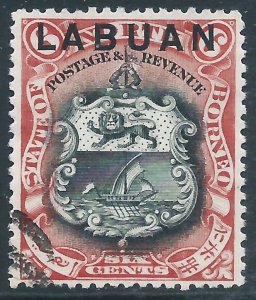 Labuan, Sc #78, 6c Used