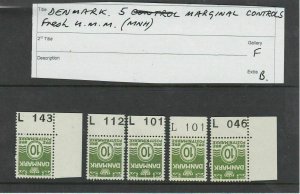 Denmark MNH Margin Controls Stamps Ref: R5892