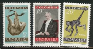 Colombia Scott 713-715, MNH** 1959 set of 3 Humboldt set