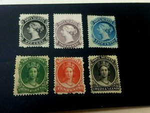 KAPPYSSTAMPS CANADA NOVA SCOTIA #8-13 COMPLETE SET MINT HINGED GS0858