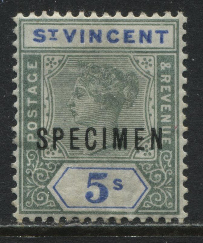 St. Vincent QV 1898 5/ overprinted SPECIMEN