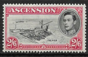 ASCENSION SG45b 1938 2/6 BLACK & DEEP CARMINE p13½ DAVIT FLAW MTD MINT