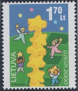 Lithuania 2000 Sc 668 1.70 l Children, stars EUROPA