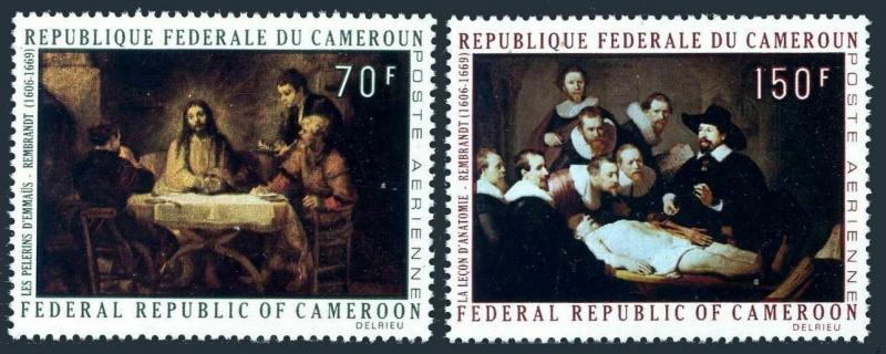 Cameroun C154-C155,MNH.Michel 631-632. Paintings by Rembrandt,1970.