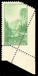 MOMEN: US STAMPS #740 VAR. FOLDOVER ERROR MINT OG NH LOT #72517