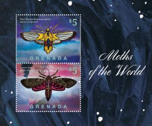 Grenada- Moths of the World Stamp- Souvenir Sheet MNH