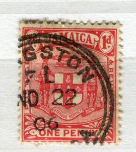 JAMAICA; Early 1900s Coat of Arms issue fine used 1d. value