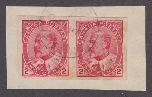 Canada #90A Used Imperf Pair VANCOUVER, B.C.