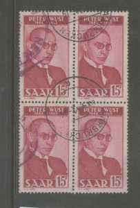 Germany Saar 1950 Sc 221 BLK 4 FU