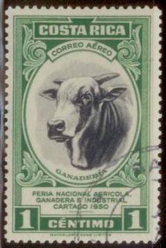 Costa Rica 1950 Bull - Cattle Raising SC#C197 Used