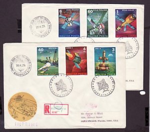 Hungary, Scott cat. 2498-2503. Spacecraft issue. 2 Reg`td First day covers. ^