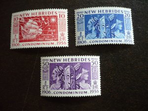 Stamps - New Hebrides (British)- Scott# 79-81 - Mint Hinged Part Set of 4 Stamps