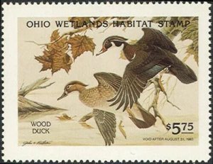 OH1 1982 Ohio FIRST of State Duck Stamp (Ruthven) OGNH-OFFER?