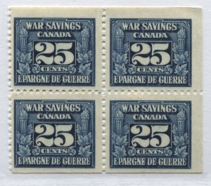 1940 War Savings stamp 25 cents block of 4 unmounted mint NH