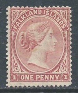 Falkland Islands #7a Mint No Gum 1p Queen Victoria - Brown Claret - Wmk. 2 Sd...