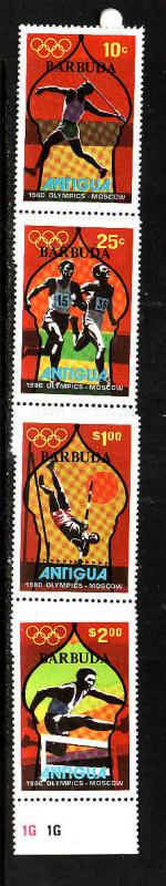 Barbuda-Sc#418-21-Unused NH set-Sports-Moscow Olympics-1980-