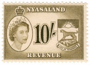 (I.B) Nyasaland Revenue : Duty Stamp 10/-