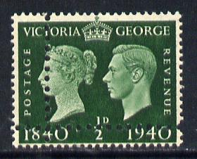 Great Britain 1940 Stamp Centenary 1/2d green unmounted m...